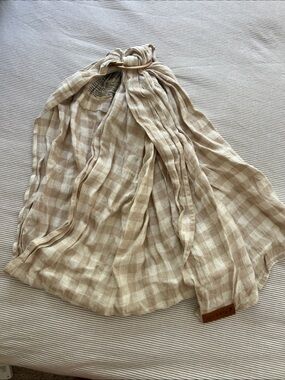 WildBird Beige and Cream Checkered Baby Ring Sling